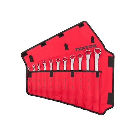 Tekton 45-Degree Offset Box End Wrench Set with Pouch, 11-Piece (6-32 mm) WBE24511